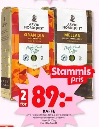 ICA Kvantum ARVID NORDQUIST KAFFE erbjuda