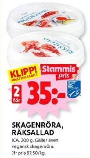 ICA Kvantum SKAGENRÖRA, RÄKSALLAD erbjuda