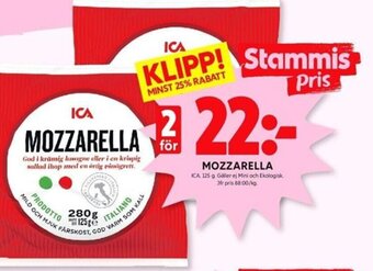 ICA Kvantum MOZZARELLA erbjuda