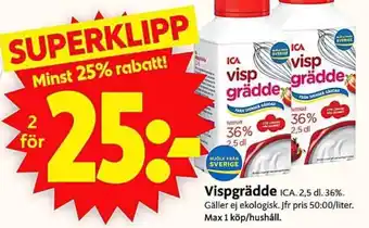 ICA Supermarket Vispgrädde ICA. erbjuda