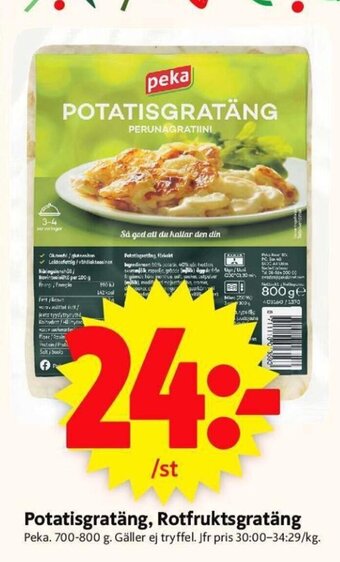 ICA Supermarket Potatisgratäng, Rotfruktsgratäng erbjuda