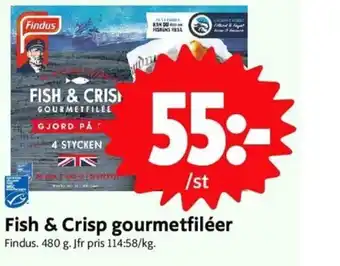 ICA Nära Fish & Crisp gourmetfiléer Findus erbjuda