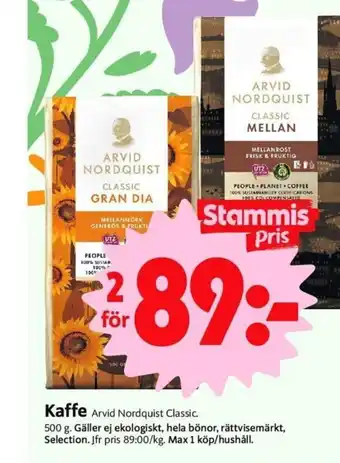 ICA Nära Kaffe Arvid Nordquist Classic erbjuda