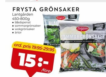 Matrix Butikerna FRYSTA GRÖNSAKER Lantgården erbjuda
