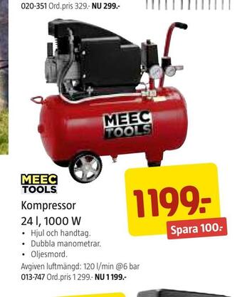 Jula Kompressor 24 l, 1000 w erbjuda