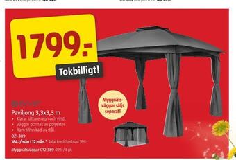 Jula Paviljong 3,3x3,3 m erbjuda