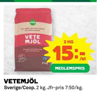 Coop Vetemjöl erbjuda