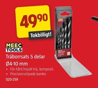 Jula Träborrsats 5 delar ø4-10 mm erbjuda