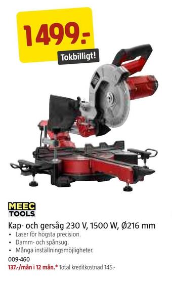 Jula Kap- och gersåg 230 v, 1500 w, ø216 mm erbjuda
