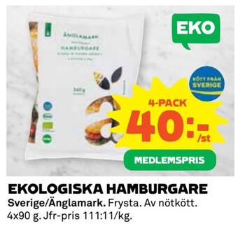 Coop Extra Ekologiska hamburgare erbjuda
