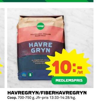 Coop Extra Havregryn/fiberhavregryn erbjuda