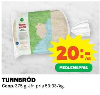 Coop Extra Tunnbröd erbjuda