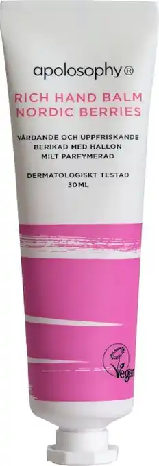 Apotek Hjärtat Apolosophy rich hand balm nordic berries 30 ml erbjuda