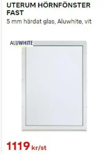Aluwhite Uterum Hörnfönster Fast 5mm