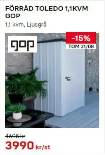Byggmax Gop Förråd Toledo 1,1KVM 1,1kvm erbjuda