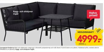 Rusta Loungeset Andorra erbjuda