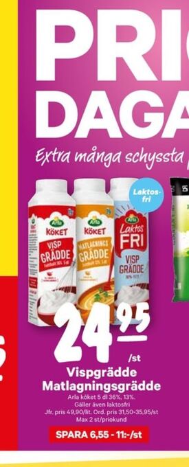 City Gross Arla köket matlagningsgrädde erbjuda