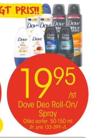 EKO Dove deodorant roll-on erbjuda