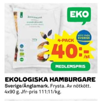 Coop Änglamark hamburgare erbjuda