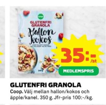Coop Coop granola erbjuda