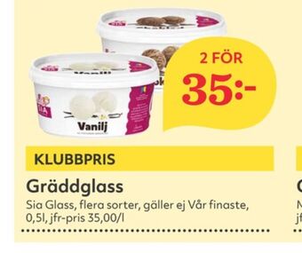Hemköp Sia gräddglass erbjuda