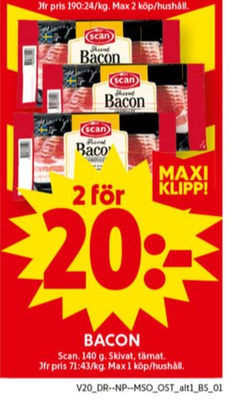 ICA Maxi Scan baconskivor erbjuda