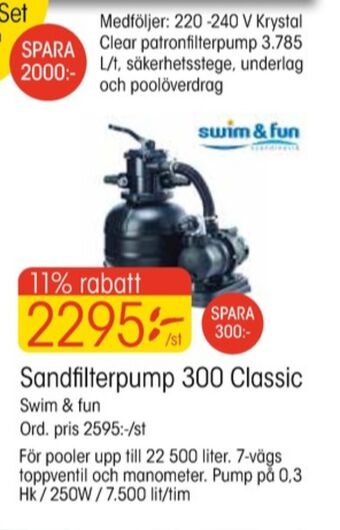 EKO Swim & fun sandfilterpump erbjuda