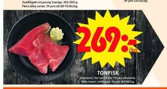 ICA Maxi Hanssons tonfisk erbjuda