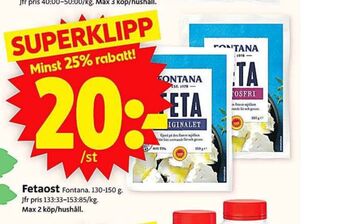 ICA Supermarket Fontana fetaost erbjuda