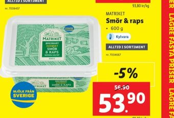 Lidl Smör & raps smörgåsmargarin erbjuda