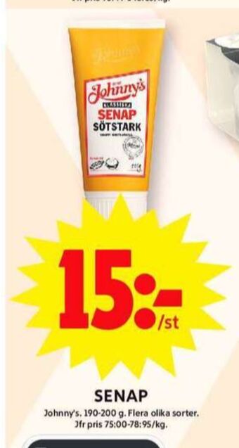 ICA Maxi Johnnys senap erbjuda