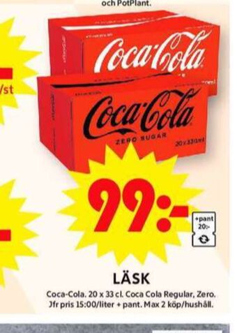 ICA Maxi Coca cola läskedryck erbjuda