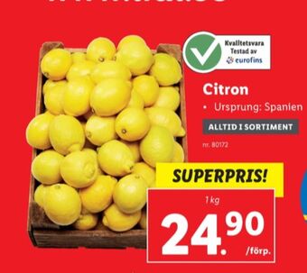 Lidl Culinea citroner erbjuda