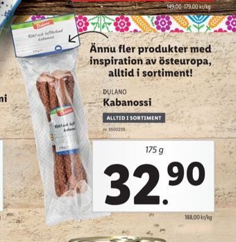 Lidl Dulano kabanoss erbjuda