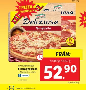 Lidl Trattoria alfredo pizza erbjuda