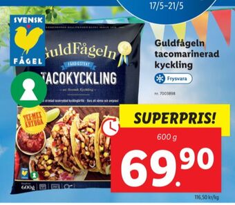 Lidl Guldfågeln tacokyckling erbjuda