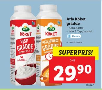 Lidl Arla köket vispgrädde erbjuda