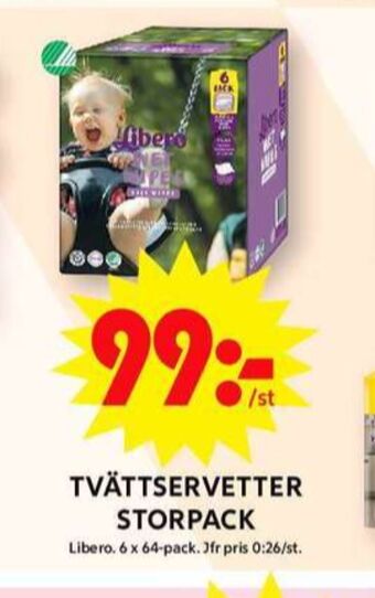 ICA Maxi Libero tvättservetter erbjuda