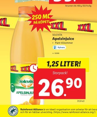 Lidl Solevita juice erbjuda