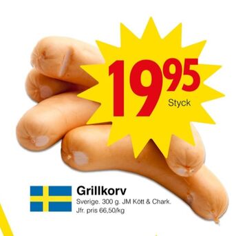 Matöppet Jm chark grillkorv erbjuda