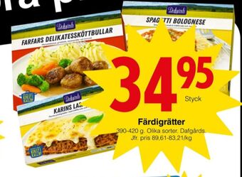 Matöppet Dafgårds färdigrätter erbjuda