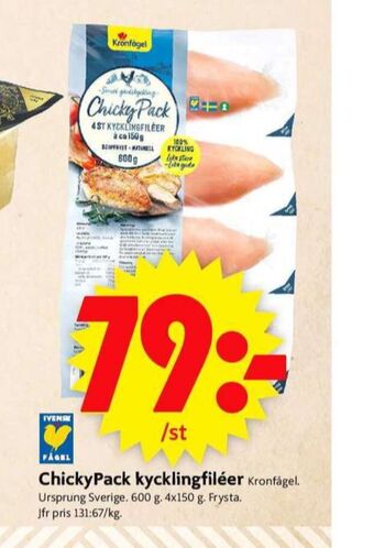 ICA Supermarket Kronfågel kycklingfilé erbjuda