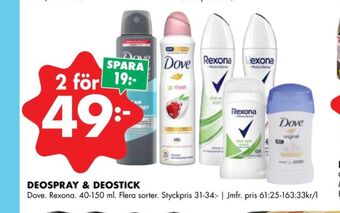 ÖoB Dove deodorant roll-on erbjuda
