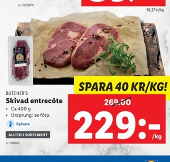 Lidl Butchers entrecôte erbjuda