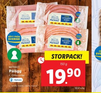 Lidl Matric skinka erbjuda