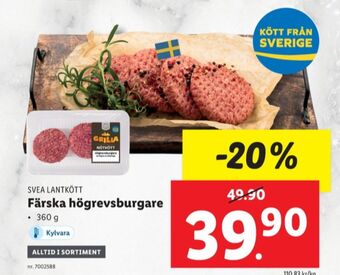 Lidl Svea lantkött hamburgare erbjuda