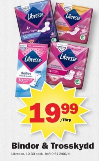Pekås Libresse bindor erbjuda