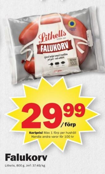 Pekås Lithells falukorv erbjuda