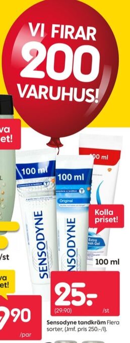 Rusta Sensodyne tandkräm erbjuda