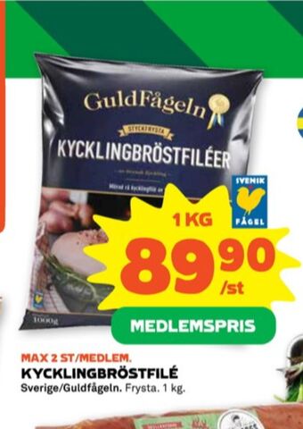 Stora Coop Guldfågeln kycklingbröstfilé erbjuda